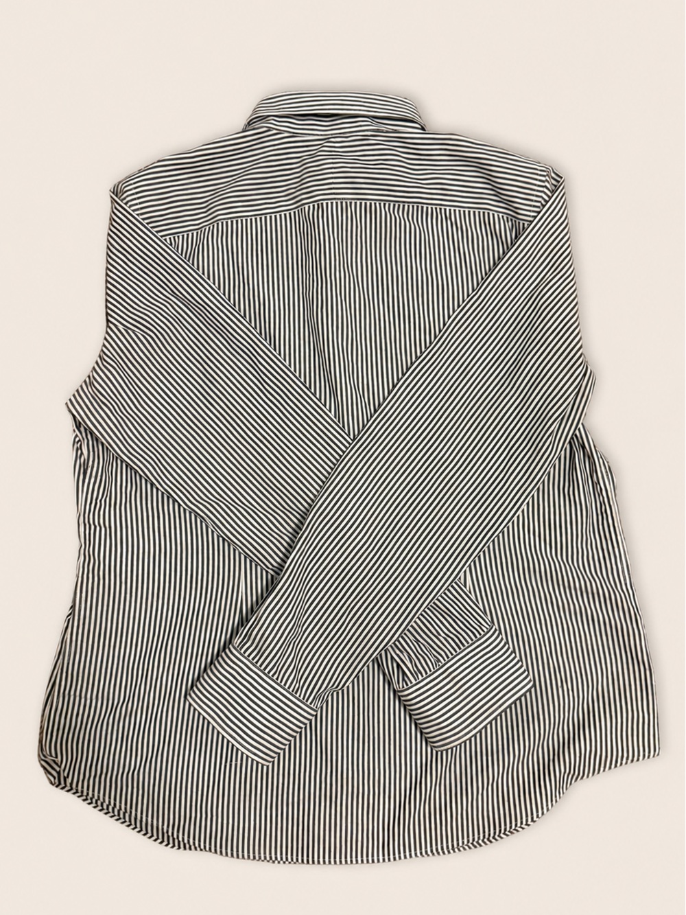 Lauren Ralph Lauren Black & White Vertical Stripe Button Up - Picture 9 of 9